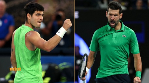Trực tiếp tennis Carlos Alcaraz vs Novak Djokovic, 15h45 ngày 1/2: Hai tay vợt sẵn sàng
