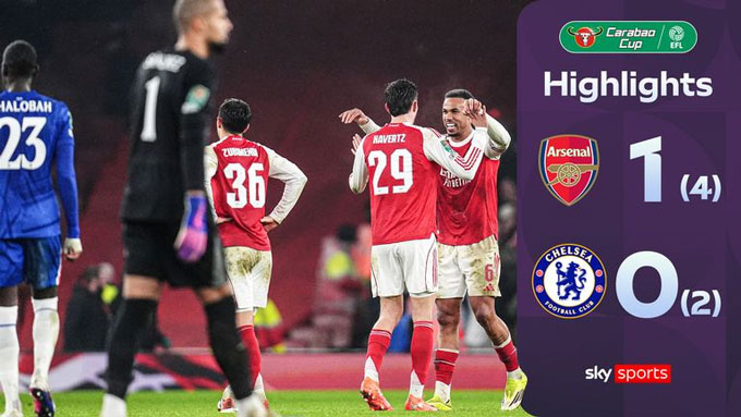 Arsenal vừa đánh bại Chelsea để vào chung kết Carabao Cup