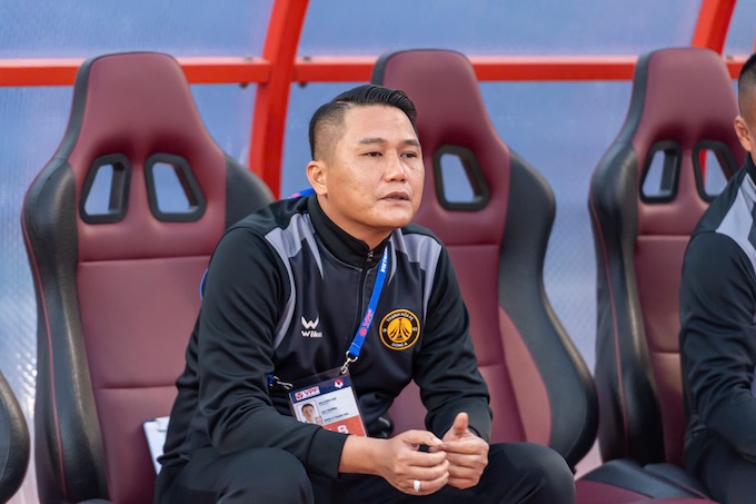 HLV Mai Xuân Hợp có thể tạm thở phào khi quân của ông đã có thể trạng ổn trước trận gặp  CATP.HCM. Ảnh: CTV 