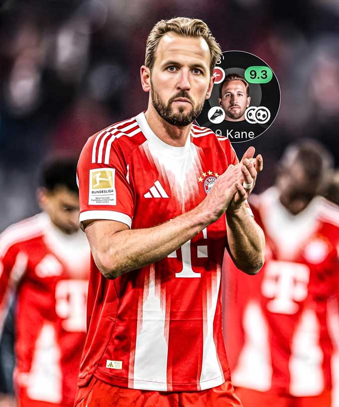 Thống kê ấn tượng của Kane ở trận Bayern thắng Hoffenheim