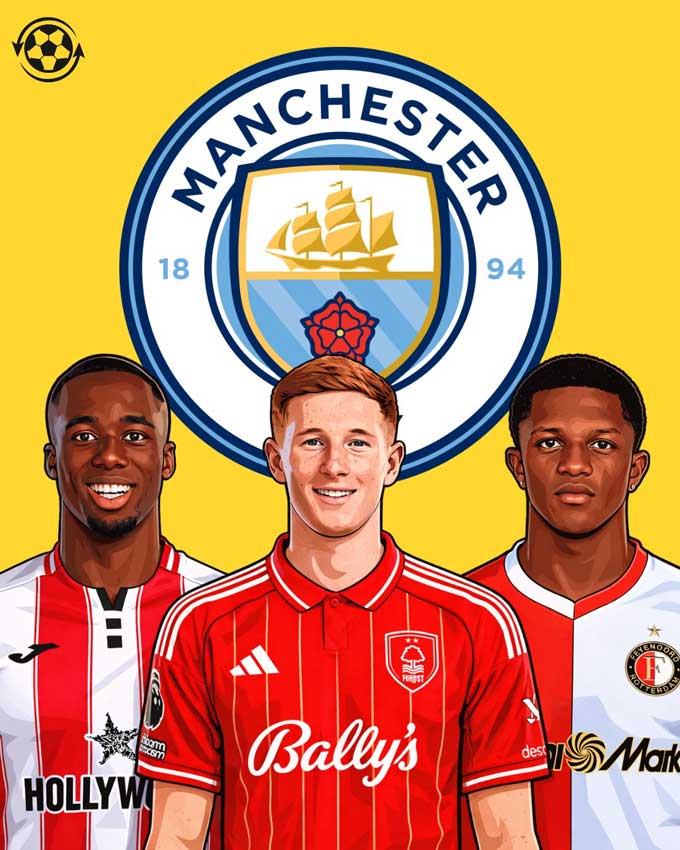 3 thương vụ mà Man City muốn mang về để giữ chân Pep (trái sang) Kayode, Anderson và Read