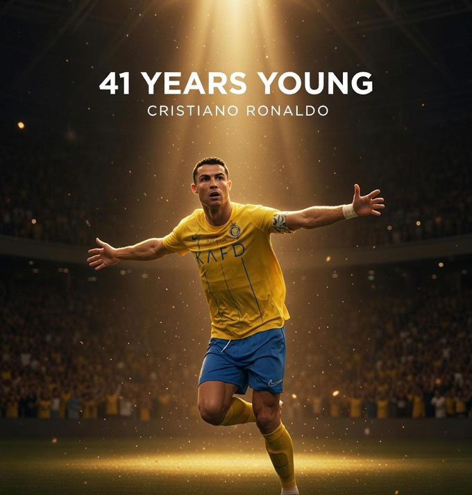 Ronaldo có trận đấu đầu tiên ở tuổi 41