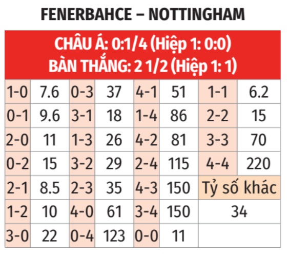 Fenerbahce vs Nottingham
