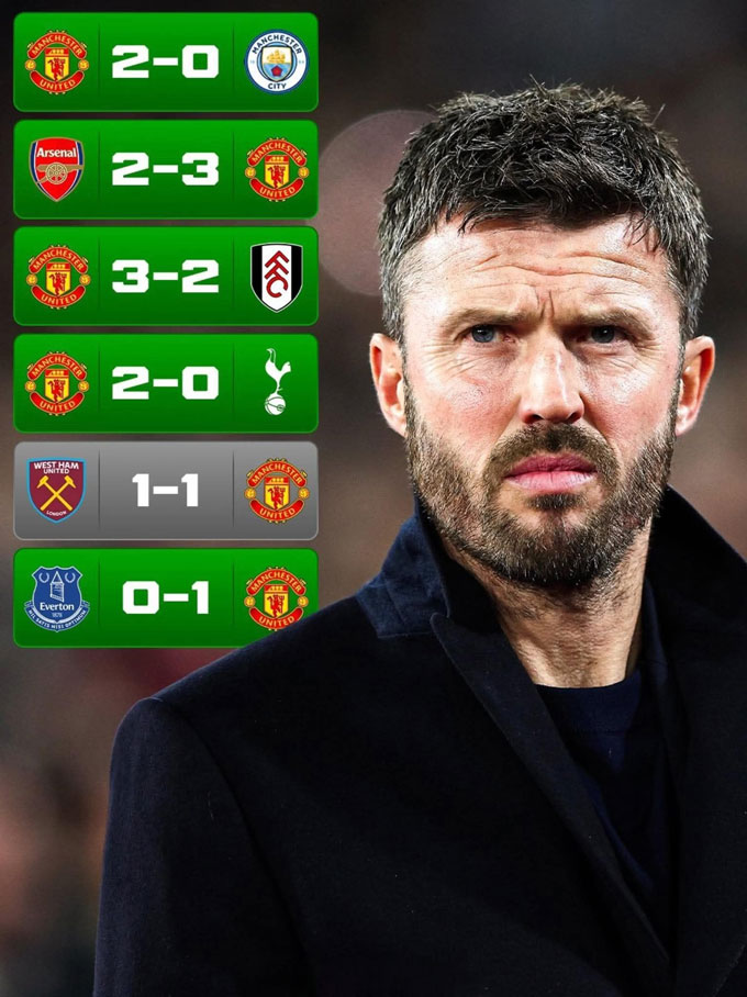 Carrick thắng 5 hòa 1 sau 6 trận đầu dẫn dắt MU