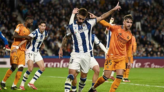 Sociedad chỉ kém Barca và Real về số điểm trong năm 2026