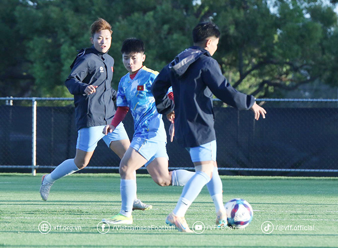 ĐT nữ Việt Nam tích cực chuẩn bị cho màn so T với Ấn Độ - Ảnh: VFF 