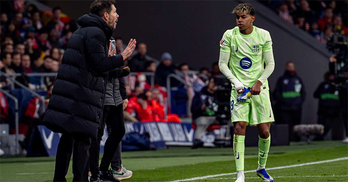 HLV Diego Simeone của Atletico đã có kế hoạch "trị" Lamine Yamal ở trận tái đấu với Barca