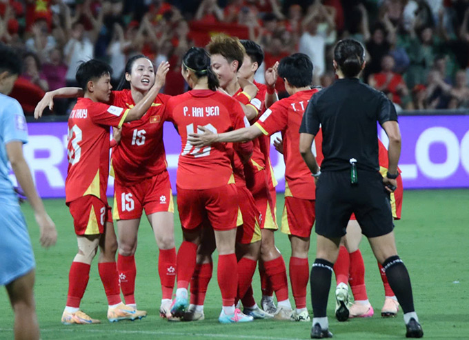 ĐT nữ Việt Nam có chiến thắng quan trọng trước Ấn Độ - Ảnh: VFF 