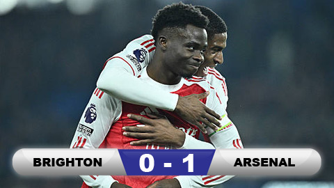  Kết quả Brighton 0-1 Arsenal: Người hùng Saka