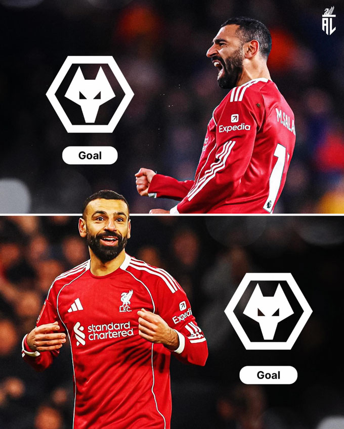 Salah đã ghi bàn trong 2 trận liên tiếp và đều vào lưới Wolves
