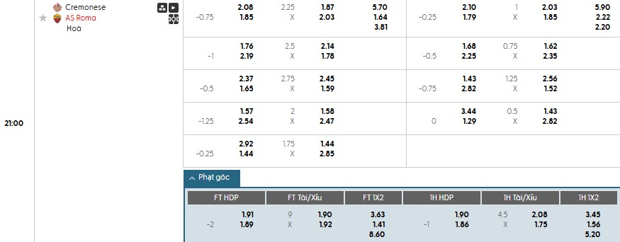 Nhật định phạt góc Cremonese vs AS Roma, 21h ngày 23/11 - Ảnh 1