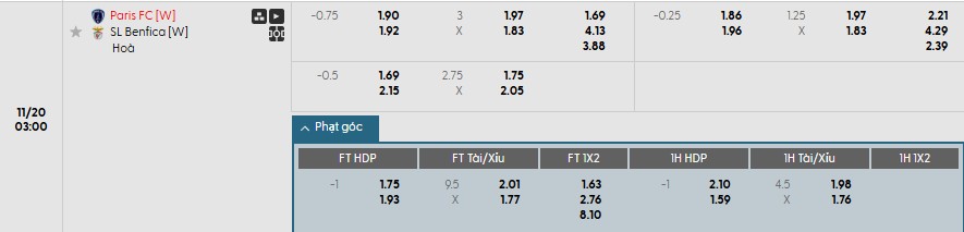 Nhật định phạt góc Nữ Paris vs Nữ Benfica, 3h ngày 20/11 - Ảnh 1