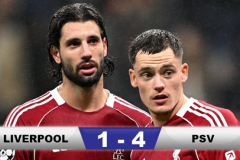 Kết quả Liverpool 1-4 PSV: Tan nát Anfield
