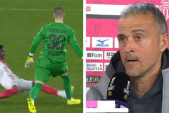 Luis Enrique sốc vì pha vào bóng rùng rợn nhắm vào thủ môn PSG