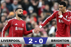 Kết quả Liverpool 2-0 Brighton: Dấu ấn của Salah và Ekitike
