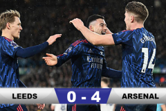 Kết quả Leeds 0-4 Arsenal: Pháo thủ tạm hơn Man City 7 điểm