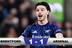 Kết quả Brentford 1-1 Arsenal: Pháo thủ hòa đáng tiếc