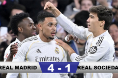 Kết quả Real Madrid 4-1 Sociedad: Đại thắng tạm chiếm ngôi đầu