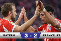 Kết quả Bayern 3-2 Frankfurt: Người hùng Harry Kane