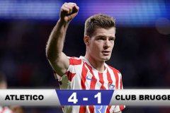 Kết quả Atletico Madrid 4-1 (tổng tỷ số 7-4) Club Brugge: Show diễn của Sorloth