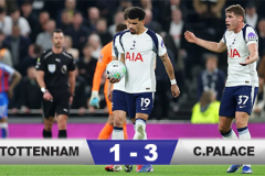 Kết quả Tottenham 1-3 Crystal Palace: Spurs mấp mé khu vực xuống hạng