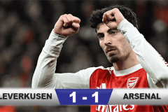 Kết quả Leverkusen 1-1 Arsenal: Pháo thủ hòa may mắn