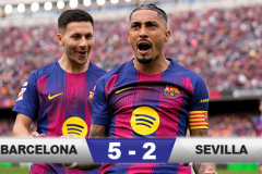 Kết quả Barca 5-2 Sevilla: Blaugrana tái lập cách biệt 4 điểm với Real Madrid