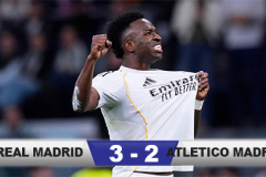 Kết quả Real Madrid 3-2 Atletico Madrid: Người hùng Vinicius!